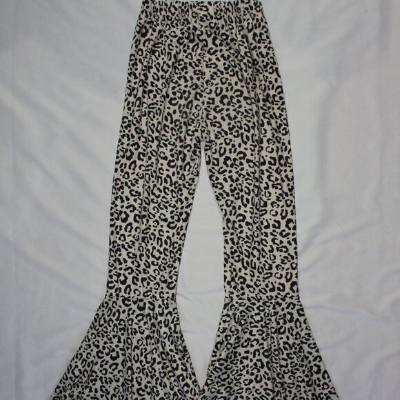 Girls Cheetah Print Flare Leg Pants 22 X 29 Missing Tag - Picture 5 of 8